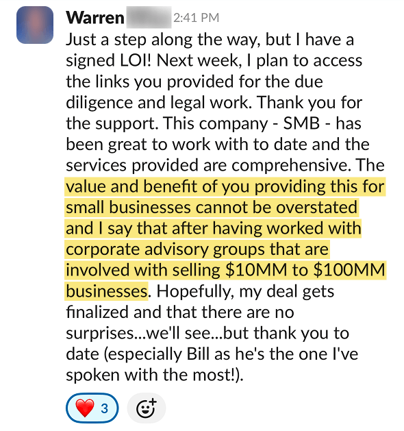 Warren testimonial Warren testimonial